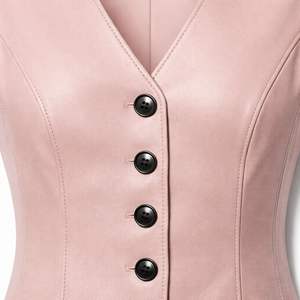 Chaleco sin Mangas con Cuello en V de Cuero PU para Mujer, Estilo Nuevo, Personalizado, OEM ODM - Product Image 3