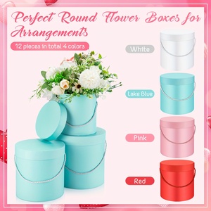 Aierflorist Ensemble <span class=keywords><strong>de</strong></span> 3 boîtes cylindriques <span class=keywords><strong>de</strong></span> fleuriste en <span class=keywords><strong>couleur</strong></span> unie, boîte à fleurs portable, boîte à chapeau <span class=keywords><strong>de</strong></span> fleuriste, boîte ronde pour cadeaux, pour l'emballage <span class=keywords><strong>de</strong></span> fête - Product Image 6
