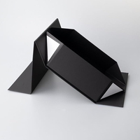 Boîte cadeau personnalisée en carton rigide noir de luxe recyclable A4 avec fermeture magnétique, emballage personnalisé avec logo