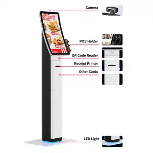 23.6 Inch Android Payment Kiosk Design Ideas With Nfc Curved Touch Screen Thermal Printer Kiosk Self-service Kiosk