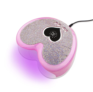 Pink Heart Shape UV LED Nail Lamp Rechargeable Diamond Design Plastic Electric Portable Gel Curing Dryer for Home Salon Use - Product Image 2