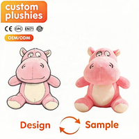 Peluche Hippopotame Rose Douce et Moelleuse, Jouet en Peluche Hippopotame en Gros, Fabricant de Jouets en Peluche Personnalisés, Cadeaux pour Enfants