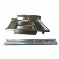 Bac de pré-rinçage robuste en acier inoxydable 304 de calibre 18, brossé, résistant à la corrosion, pour cuisine de restaurant, OEM ODM