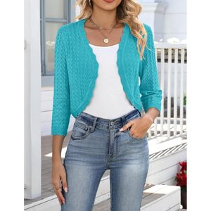Bolero de mujer, cárdigan corto de ganchillo, manga 3/4, ligero, tejido, cárdigan de verano para vestido, estilo casual - Product Image 2