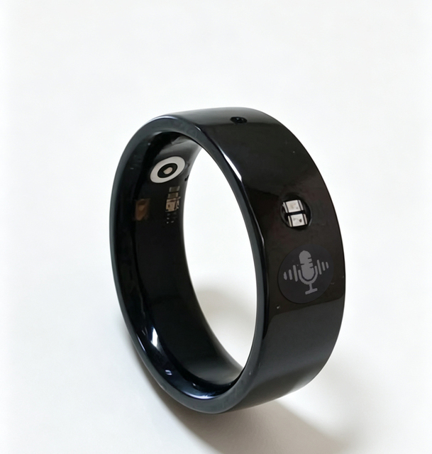 Custom Size Wearable Audio Recorder Ring Mic Remote Control IP68 Waterproof AI Health Analysis Long Battery Life for Private
