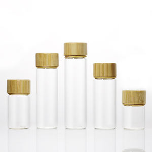 Pot de rangement en verre pour <span class=keywords><strong>cuisine</strong></span> Récipient hermétique pour épices avec couvercle en bois d'acacia pour assaisonnements herbes grains de café - Product Image 6