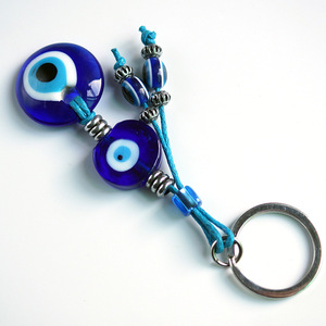Portachiavi in vetro fatto a mano <span class=keywords><strong>turco</strong></span> blu malocchio per buona fortuna portachiavi portachiavi charms amuleto accessori per ornamenti appesi per auto - Product Image 6