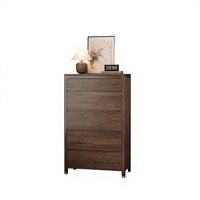Commode moderne à 5 tiroirs en bois avec poignées métalliques, grande capacité, meuble de rangement pour chambre et salon