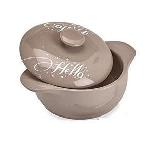 Bol à Gâteau Soufflé Couvert en Céramique avec Couvercle Plats Custard Pudding Cup Porcelaine Grès Ramequin pour Appareils de Cuisson - Product Image 3