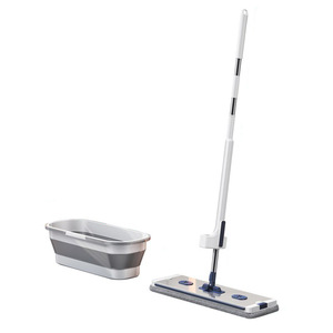 Aluminum Alloy Hands Free <b>Mop</b> <b>Flat</b> <b>Mop</b> Microfiber Rectangular Wet Dry Dual Use Household Cleaning Tool - Product Image 4