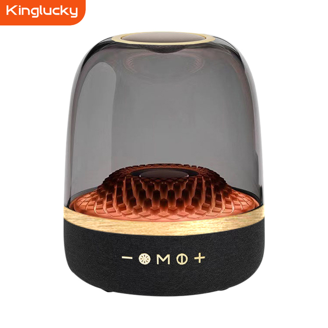 KINGLUCKY PK501 Desktop Glass - Like Bluetooth  Speaker High - Quality Sound Transparent RGB Multi - Colored Lighting Speaker