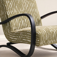 Fauteuil de salon moderne, chaise individuelle de détente, structure en bois massif, revêtement en lin et coton, éponge haute densité, fauteuil lounge