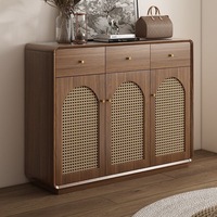 Armoire à Chaussures Portable Style Simple Vintage, Durable, Nouveau Meuble Respirant en Bois pour Entrée de Maison et Hôtel Salon