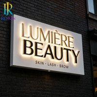 Letrero Comercial Personalizado para Exteriores con Letras 3D, Letrero Retroiluminado para Tiendas Interiores, Letrero con Logotipo LED para Tiendas, Letrero Metálico con Letras 3D en Canal LED