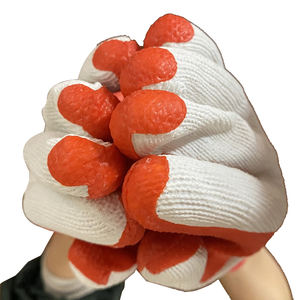 Guantes laminados de látex en relieve, Manoplas de algodón de 10 calibres, guantes de trabajo industriales de punto anticortes - Product Image 4