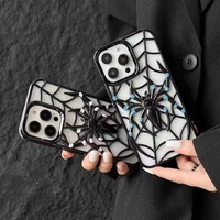 Coque de téléphone toile d'araignée pour iphone 17 Pro Max noir brillant 3D en forme d'araignée coque de téléphone portable refroidissement pour TECNO Spark Go 2023