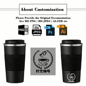 Gobelet isotherme en acier inoxydable personnalisé avec logo imprimé, cadeau promotionnel, tasse à café de voyage personnalisée avec couvercle - Product Image 2