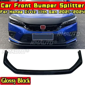 Kit carrosserie pour Honda Civic 11e génération 2021-2024, lèvre de pare-chocs avant, aspect fibre de carbone, style RS, protection de pare-chocs, accessoires de voiture - Product Image 2