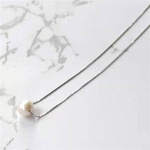 2025 personnalité de la mode tempérament S 925 argent pur perle d'eau douce <span class=keywords><strong>blanche</strong></span> naturelle autres colliers de mode - Product Image 2