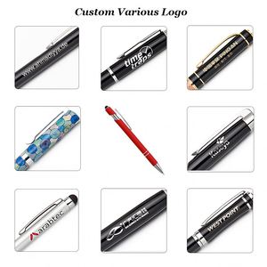 Customized Aluminium Promotional 2 in 1 Ballpoint <b>Pen</b> Colored <b>Stylus</b> Logo Plastic Giveaway Printed Ball <b>Pen</b> <b>with</b> Logo - Product Image 4