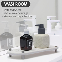 Tapis de bain en pierre de terre de diatomée dernière génération, absorption d'eau ultra-forte, séchage rapide, tapis de bain en diatomite, support de lavabo en pierre à séchage rapide