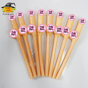Pailles en forme de pénis FANKASI, couleur chair, en plastique, accessoires amusants pour les fêtes, les bars et les discothèques - Product Image 1