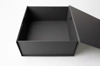Grande boîte pliable en carton magnétique, coffret cadeau de luxe, en papier blanc noir, avec ruban, 50 pièces