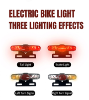 Luz Trasera LED Impermeable para Bicicleta Eléctrica, Luz de Freno Trasera con Soporte para Placa de Matrícula para Bicicleta Eléctrica, Scooter, Motocicleta
