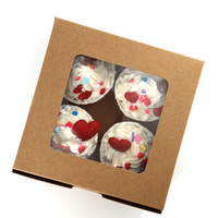Boîtes à gâteaux miniatures blanches colorées avec fenêtre en carton kraft pour cupcakes, pâtisseries, biscuits, beignets, macarons, stockage, matériaux recyclés