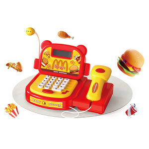 Juego de escritorio de cajero de hamburguesa más Popular, juguetes de <span class=keywords><strong>caja</strong></span> <span class=keywords><strong>registradora</strong></span> para niños, <span class=keywords><strong>juguete</strong></span> de cajero para niños - Product Image 3