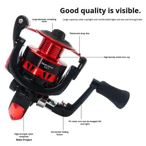 <span class=keywords><strong>Moulinet</strong></span> à bouche inclinée en métal ultra-léger KM pour la pêche à la canne à pêche longue avec appât - Product Image 2