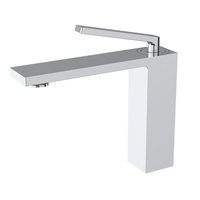 Robinet de salle de bain moderne en laiton massif chromé à un seul trou, avec valve en céramique, mitigeur de lavabo à poignée unique