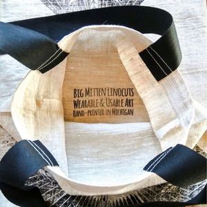 Bolsa de Lino Estampada a Mano con Diseño de Trigo, Asa de Lona Reciclable, Logotipo Personalizado, Solución de Almacenamiento para Compras - Product Image 3