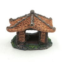 Décoration d'aquarium Maison en résine creuse, cachette pour poissons, accessoires pour aquarium, ornement de grotte, petit cachette pour poissons avec mousse