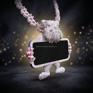 Pendentif personnalisé chrétien Hip Hop en or rose, plaqué or 18 carats, certifié IGI, Moissanite VVS, lettre cursive glacée, pour femme - Product Image 2