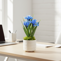 Mini plante artificielle en pot de buis, écologique, ignifuge, feuillage dense, résistante aux intempéries, pour bureau, cloison de bureau, intérieur