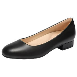 Escarpins à bout rond <span class=keywords><strong>et</strong></span> talon carré bas pour dames à la mode personnalisée chaussures habillées formelles en cuir <span class=keywords><strong>blanc</strong></span> <span class=keywords><strong>noir</strong></span> pour femmes - Product Image 1