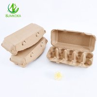 Plateau à œufs en pulpe de papier moulé SUMKOKA 9*9*9,7 pouces, 10 alvéoles, écologique, compostable, jetable