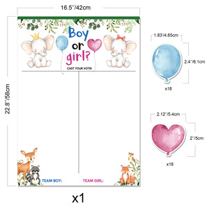 Poster per feste di voto per feste con 36 pezzi con carte per festa di compleanno Baby Shower - Product Image 3