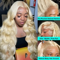 Perruque Lace Frontale 613 Blonde Cheveux Humains Bruts Ondulés Profonds Vietnamiens 13x6 HD Sans Colle