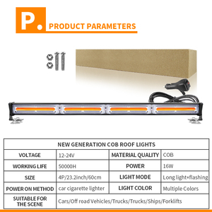 Nouvelle barre lumineuse de signalisation routière 12V 24V, barre lumineuse LED de pare-brise, gyrophare d'urgence, visière de sécurité, feux clignotants, camions de pompiers - Product Image 2