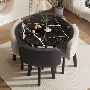 Table à manger carrée moderne <span class=keywords><strong>en</strong></span> <span class=keywords><strong>bois</strong></span> <span class=keywords><strong>massif</strong></span> assemblée avec 4 chaises - Product Image 4