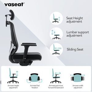 Phong cách đương đại kim loại ghế văn phòng có thể điều chỉnh xoay xoay xoay Ergonomic điều hành ghế máy tính - Product Image 3