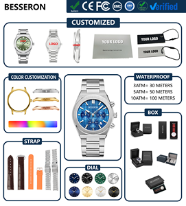 Customized Men's 42mm Big Face Quartz <strong>Movt</strong> <strong>Watch</strong> with 5ATM Waterproof Stainless Steel &amp; Leather Strap Business Style Thin Design - Product Image 4