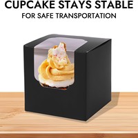Boîte d'emballage alimentaire transparente en carton écologique jetable avec fenêtre unique, enduite anti-UV, de qualité alimentaire, pour desserts et pâtisseries