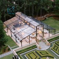 Tente transparente à structure en aluminium / Tente chapiteau transparente pour mariages et événements religieux / Tente atrium en PVC transparent