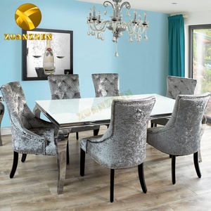 Home Furniture Hot Sale in <strong>UK</strong> Glass Dinning Table Top Dining Table Set Modern Dining Tables with <strong>Bench</strong> Chairs DT002 - Product Image 1