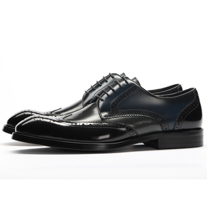 Chaussures pour hommes de haute qualité à bout pointu, à lacets, en cuir imprimé au laser, design tendance, pour les fêtes d'automne, les affaires, les mariages - Product Image 4