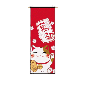 Mural de gato de la suerte con bandera colgante de tela de viento de estilo japonés para decoración de <span class=keywords><strong>hotel</strong></span> en casa o restaurante Izakaya - Product Image 1