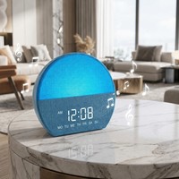Réveil numérique et analogique intelligent avec simulateur d'aube et machine à bruit blanc pour le sommeil, personnalisation de la lumière de réveil, vente en gros
